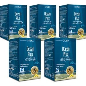 Ocean Plus 1200 Mg Balık Yağı 30 Kapsül Limon Aromalı x 5 Adet