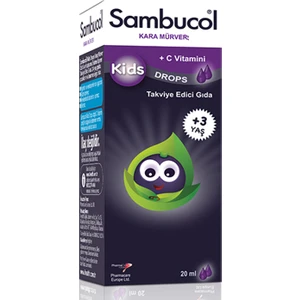 Kids Drops Kara Mürver Kuşburnu ve C Vitamini Damla 20ML