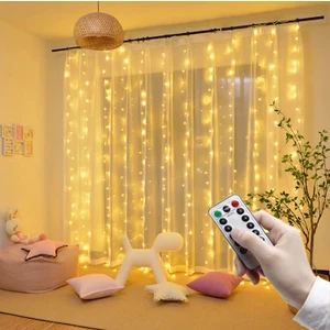 Uzaktan Kumandalı Günışığı Perde Peri LED 8 Fonksiyonlu 3x3 mt