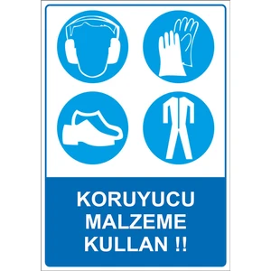 - Koruyucu Malzeme Kullan Levhası - Dekote Malzeme 25X35Cm