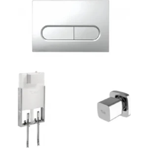Versus Gömme Rezervuar Seti Parlak Krom Capsule Panel + V200 Stop Valf