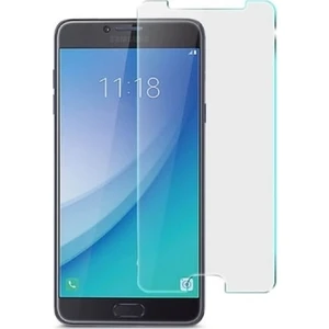 Kzy Samsung Galaxy C7 Temperli Ekran Koruyucu Cam Şeffaf