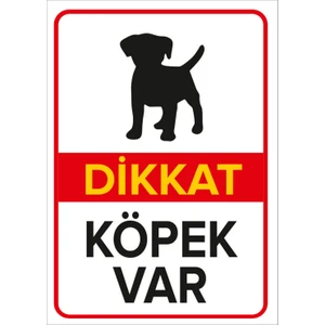 - Dikkat Köpek Var Levhası Minik Golden - Dekote Malzeme 25X35Cm