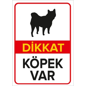 - Dikkat Köpek Var Siyah Pug Levhası - Dekote Malzeme 25X35Cm