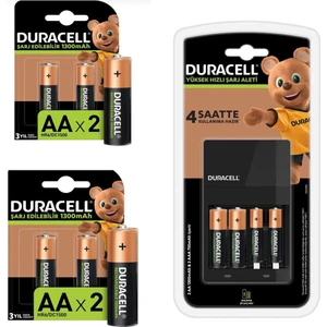Cef 14  Şarj Cihazı Şarj Edilebilir 6 adet 1300 mAh AA ve 2 adet 750 mAh AAA  Pil Paketi