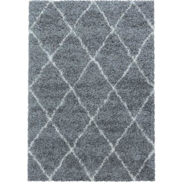 ayyildiz hali desenli shaggy hali baklava kare desen gri fiyati