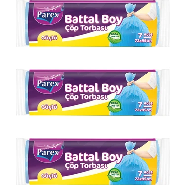 Parex Güçlü Çöp Torbası Battal Boy 3' Lü