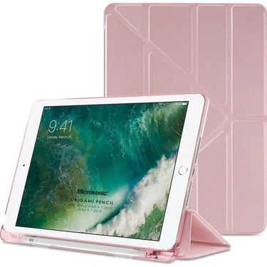 Microsonic Apple iPad 9.7 2017 Kılıf (A1822-A1823) Origami Pencil Rose