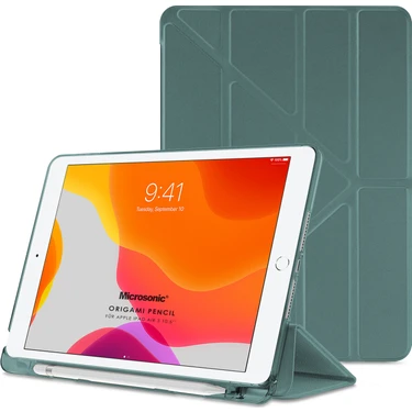 Microsonic Apple iPad Air 3 10.5'' 2019 Kılıf (A2152-A2123-A2153-A2154) Origami Pencil Koyu