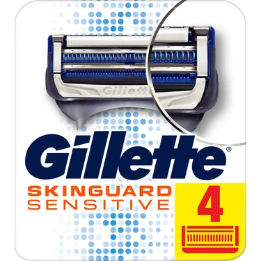 Gillette Skinguard Yedek Tıraş Bıçağı 4'lü Hassas Cilt Dostu Özellikli Ergonomik