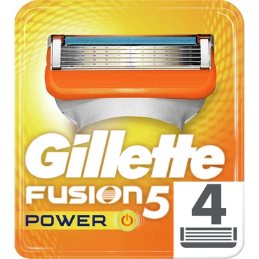 Gillette Fusion Power 4'lü Yedek Tıraş Bıçağı – Erkekler İçin Hassas, Pürüzsüz ve Konforlu Tıraş