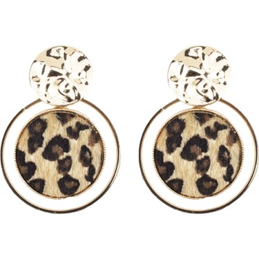 Mariye Bujiteri Kadin Leopar Desenli Tasli Yuvarlak Kupe Fiyati