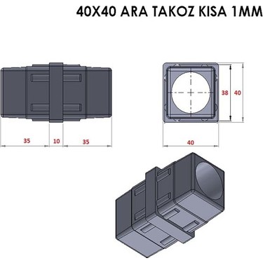 hobbi 4 adet 40x40 ara takoz 1 mm plastik profil baglanti fiyati