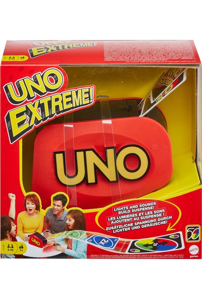 UNO Extreme Kart Oyunu, 7 Yaş ve Üzeri, 2-10 Oyuncu İçin, Rastgele Fırlatıcılı, Mattel Games GXY75