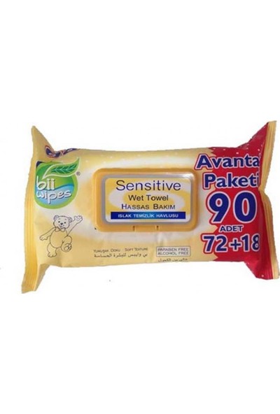Bii Wipes Sensitive Islak Mendil 90'lı