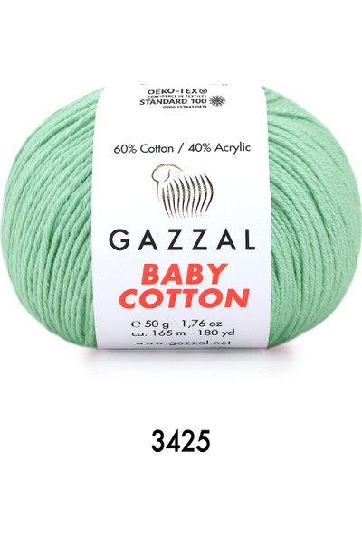 Gazzal Baby Cotton 3425 Su Yeşili 50 gr