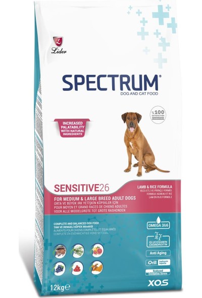 Spectrum Sensitive26 Kuzu Eti Proteini Yüksek Yetişkin Köpek Maması 12 Kg