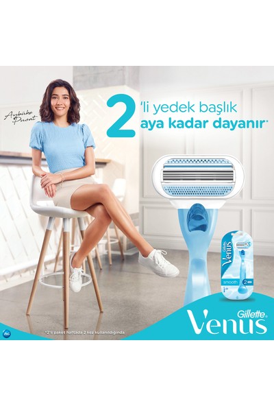 Gillette Venus Smooth Yedek Başlıklı Kadın Tıraş Makinesi