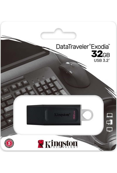 Kingston 32GB USB 3.2 Exodia Datatraveler Exodia (Black + White)