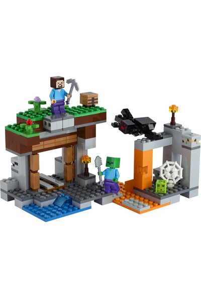 LEGO® Minecraft™ Terk Edilmiş Maden 21166 Minecraft Aksiyon Figürleri ve Oyuncak Örümcek İçeren Zombi Mağara Savaşı Oyun Seti (248 Parça)