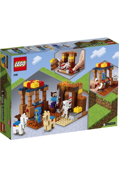 LEGO® Minecraft™ Ticaret Noktası 21167 Minecraft Steve ve İskelet Oyuncakları İçeren Koleksiyonluk Aksiyon Figürlü Oyun Seti (201 Parça)