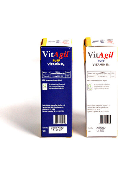 Vitagil 1000 Iu Vitamin D3 20 ml ve Vitagil 400 Iu Vitamin D3 20 ml Seti