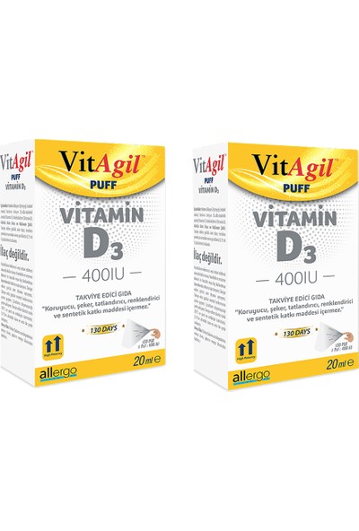 Vitagil 400 Iu Vitamin D3 20 ml x 2 Adet
