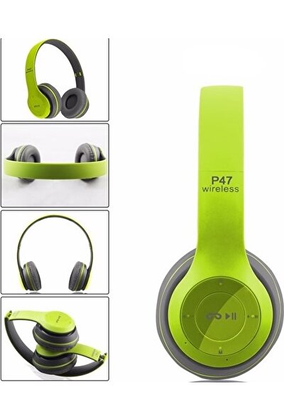 P47 Yeşil Renk Wireless Kulaklık