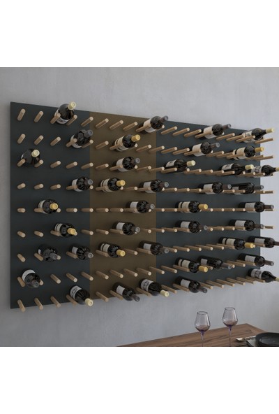 Ardın Art Ahşap Şarap Rafı Duvar Tipi Şaraplık Doğal Pera Grage Tasarım