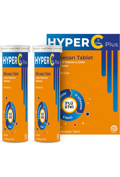 Hyper C Plus Vitamin Üçlü Etki Effervesan 20 Tablet