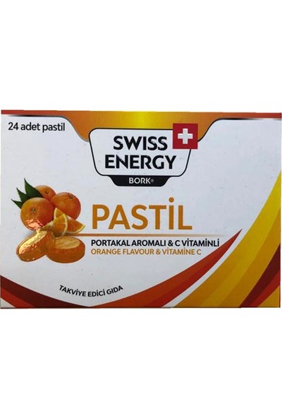 Swiss Energy Pastil Portakal Aromalı C Vitaminli 24 Adet