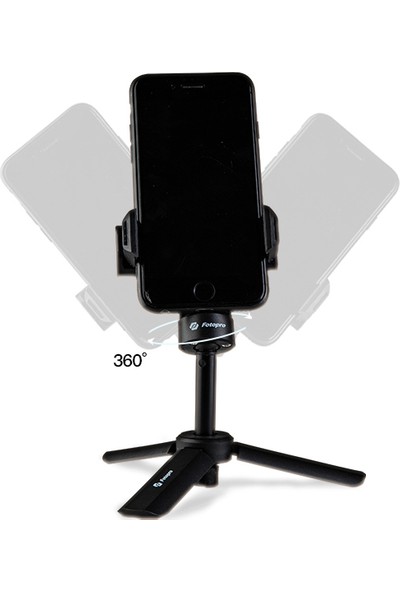 Fotopro SY-360 Telefon Tutucu Tripod & Monopod 3 Kademeli Yükseklik, 360 Derece Oynar Başlık