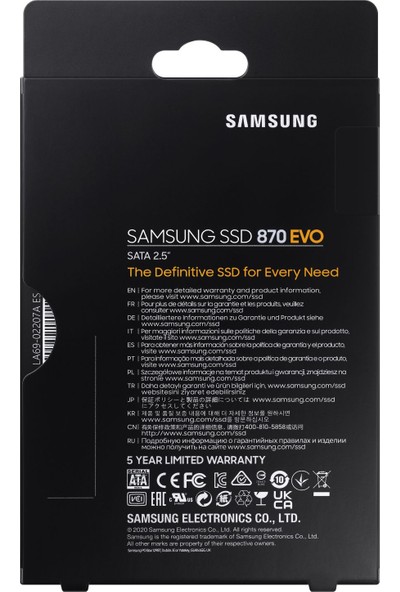 Samsung 870 Evo 500GB 560MB-530MB/s Sata 2.5" SSD (MZ-77E500BW)