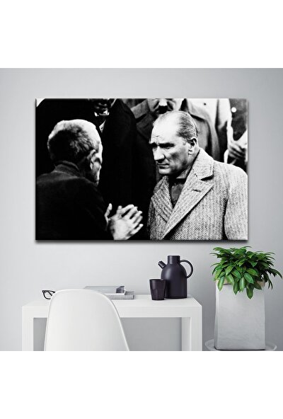 Plustablo Atatürk Vatandaşı Dinliyor Kanvas Tablo