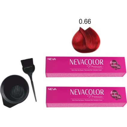Color Tüp Boya 0.66 Yoğun Ateş Kızılı 50 ml x 2'li + Boyama Seti