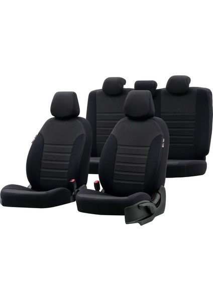 Peugeot 5008 2010-2016 5 Kişi Özel Üretim Koltuk Kılıfı Original Design Siyah