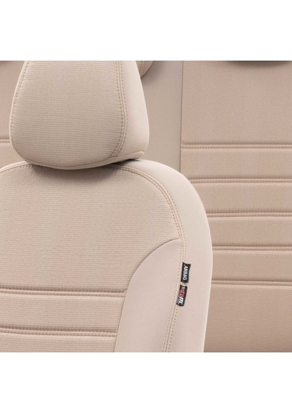 Peugeot 5008 2017-Sonrası 5 Kişi Özel Üretim Koltuk Kılıfı Original Design Krem Rengi