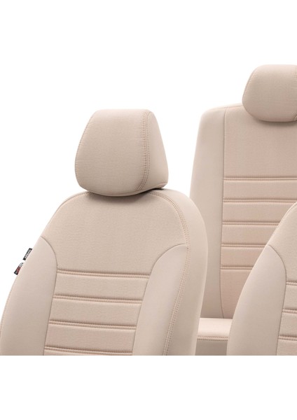 Peugeot 5008 2017-Sonrası 5 Kişi Özel Üretim Koltuk Kılıfı Original Design Krem Rengi