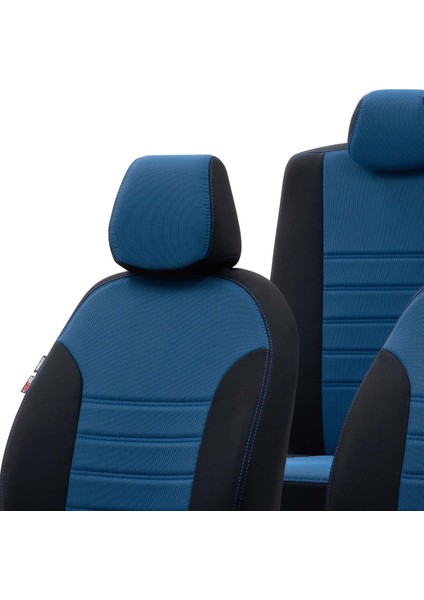 Peugeot Rifter 2019-Sonrası Özel Üretim Koltuk Kılıfı Original Design Mavi - Siyah fırsatları