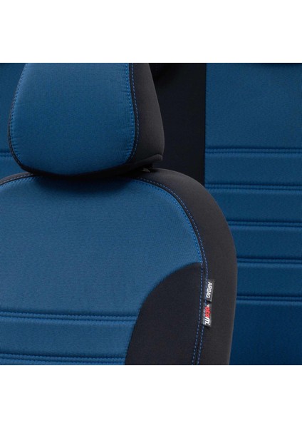 V.w. Golf 7 2013-2020 Özel Üretim Koltuk Kılıfı Original Design Mavi - Siyah
