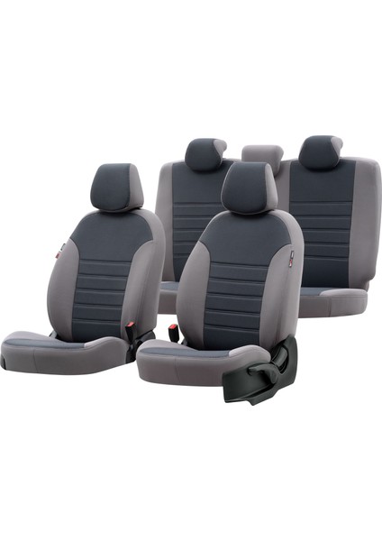 V.w. Tiguan 2007-2015 Özel Üretim Koltuk Kılıfı Original Design Füme - Gri