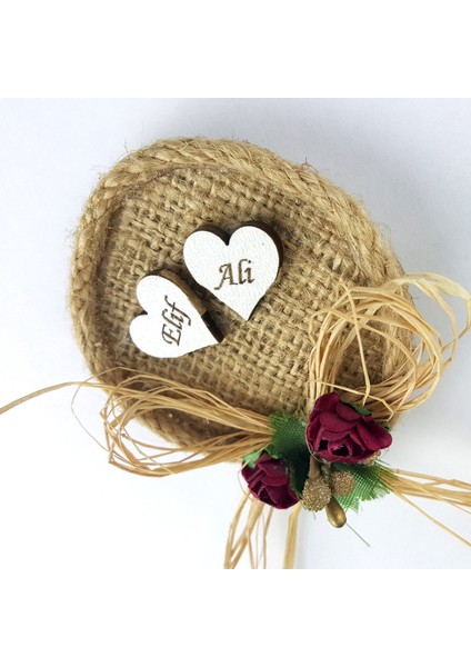 Hasır Yuvarlak Magnet Nikah Süsü 50 Adet HS-106