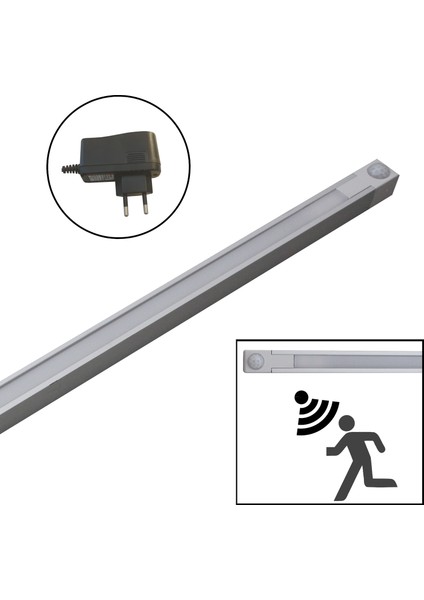 Smartline Dahili Hareket Sensörlü (Pır) Slim LED Bar (50cm 6500 Kelvin) - Komple Set