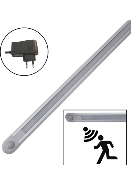 Smartline Dahili Hareket Sensörlü (Pır) Slim Gömme LED Bar (50cm - 6500 Kelvin) - Komple Set