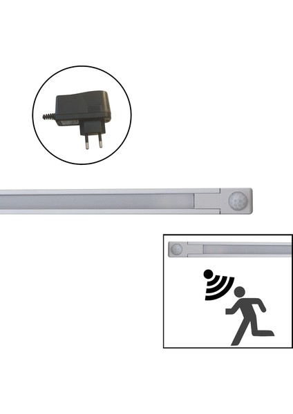 Smartline Dahili Hareket Sensörlü (Pır) Slim LED Bar (100cm 6500 Kelvin) - Komple Set