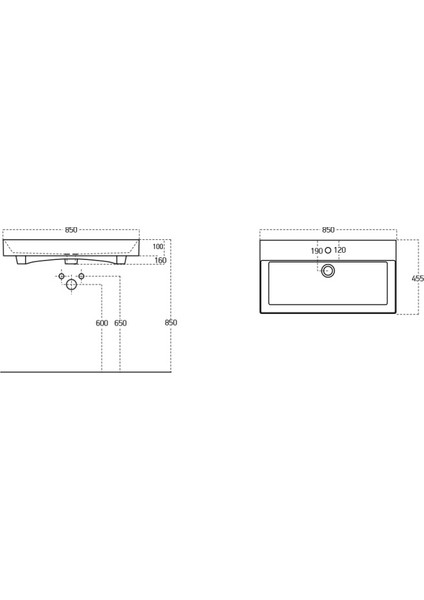 Stance 85 cm Beyaz Slim Lavabo PY17085