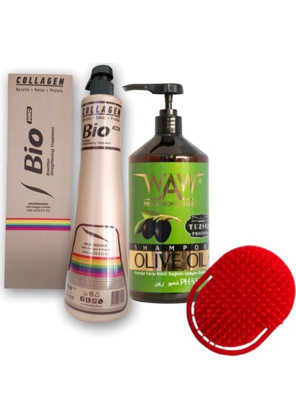 Mnc + Keratin Brezilya Fönü Saç Düzleştirici Bakım Seti + Waw Tuzsuz Şampuan