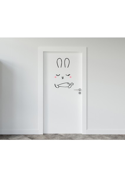 Sevimli Tavşan Kapı Sticker