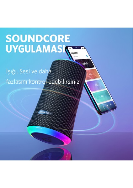 Soundcore Flare II 20W Kablosuz Bluetooth Hoparlör - 360° Ses - Mavi - A3165 (Anker Türkiye Garantili)