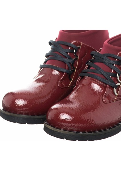 Costo Shoes K406-2 Bordo Üst Kalite Büyük Numara Kadın Botları